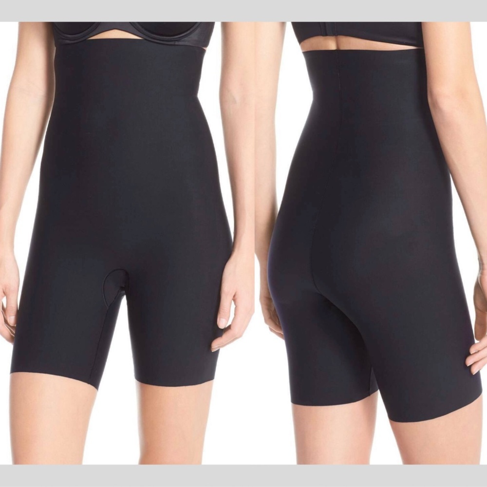 NEW Spanx Thinstincts High Waist Mid-Thigh Shorts in Black‎ [SZ Small ]